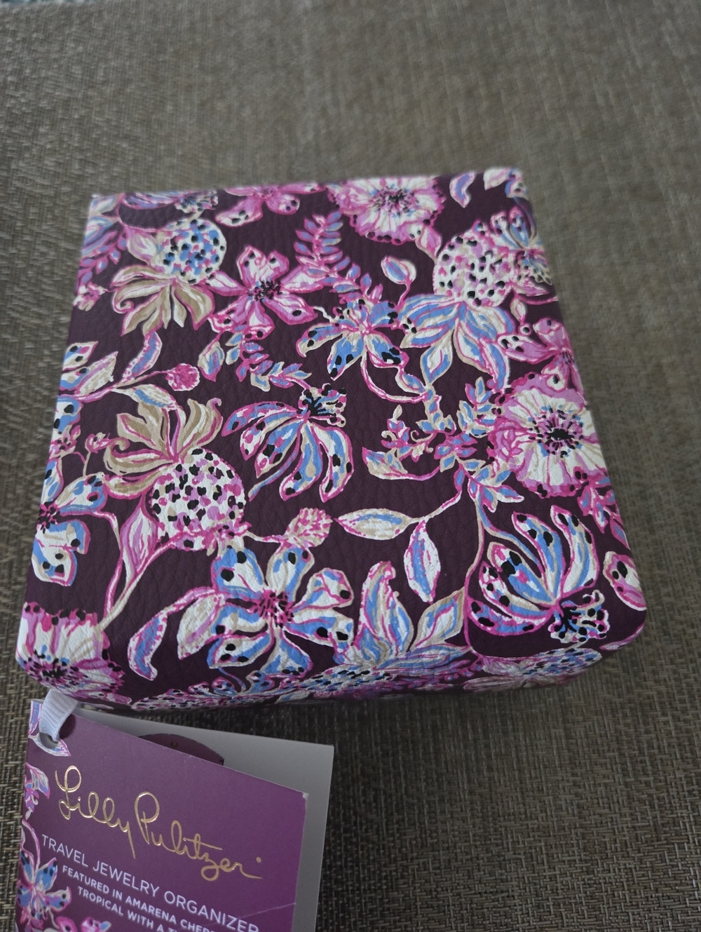 Lilly Pulitzer Floral Jewelry Case - Purple Pink Blue - Picture 2 of 4